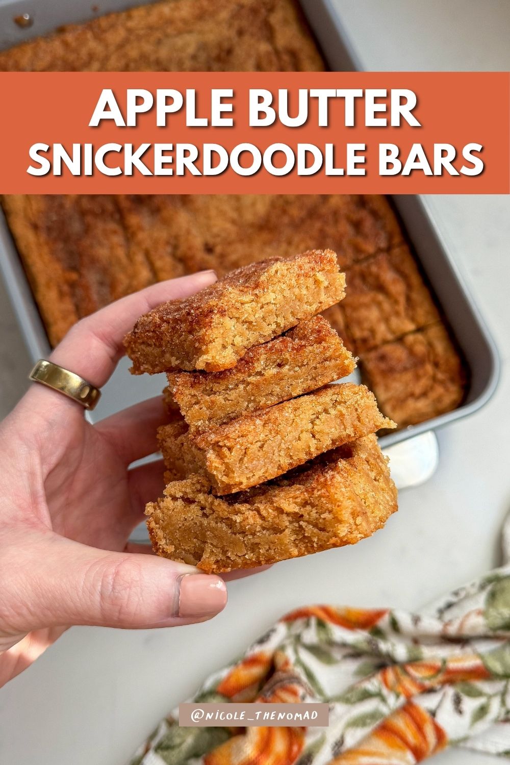 apple butter snickerdoodle bars