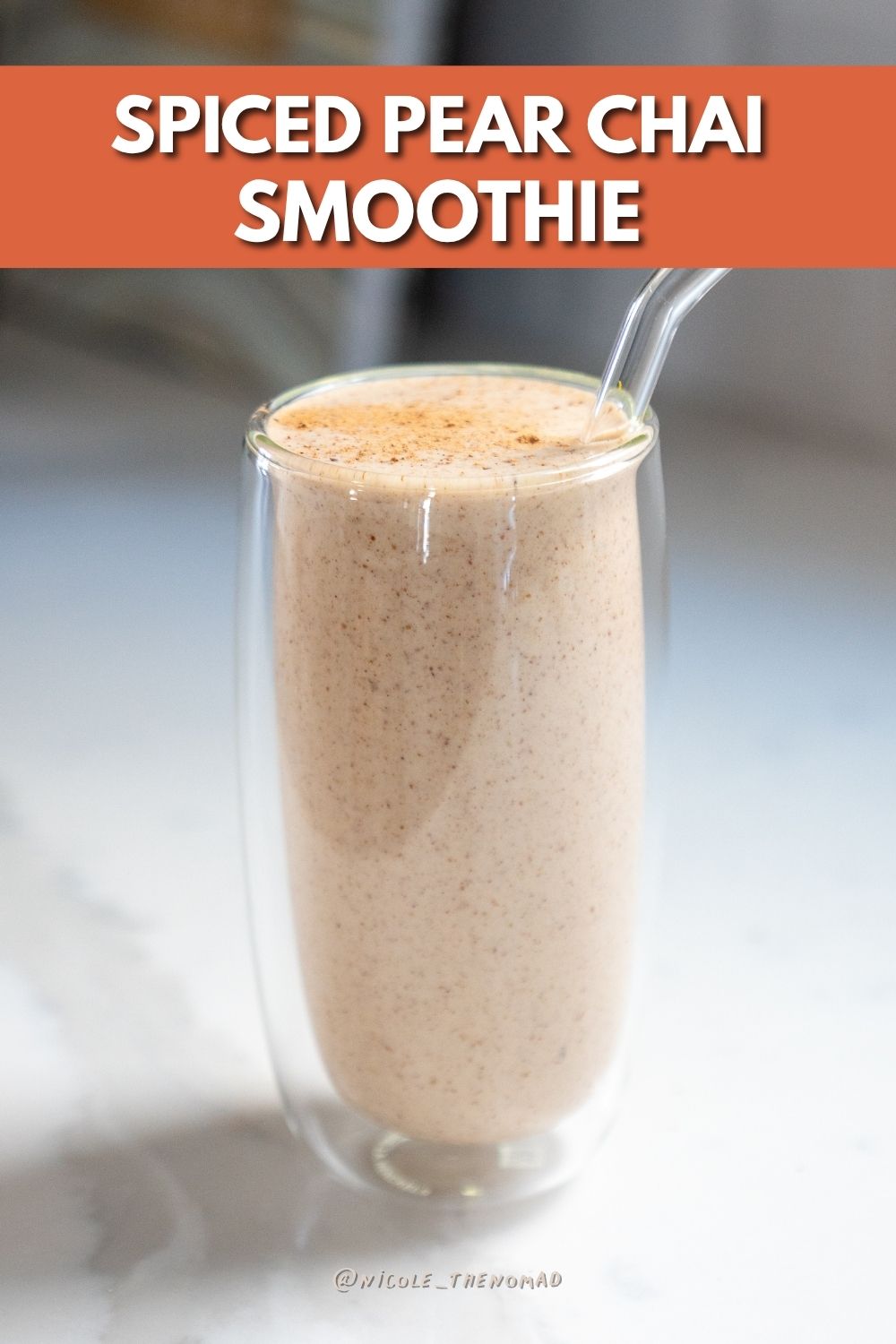 spiced pear chai smoothie