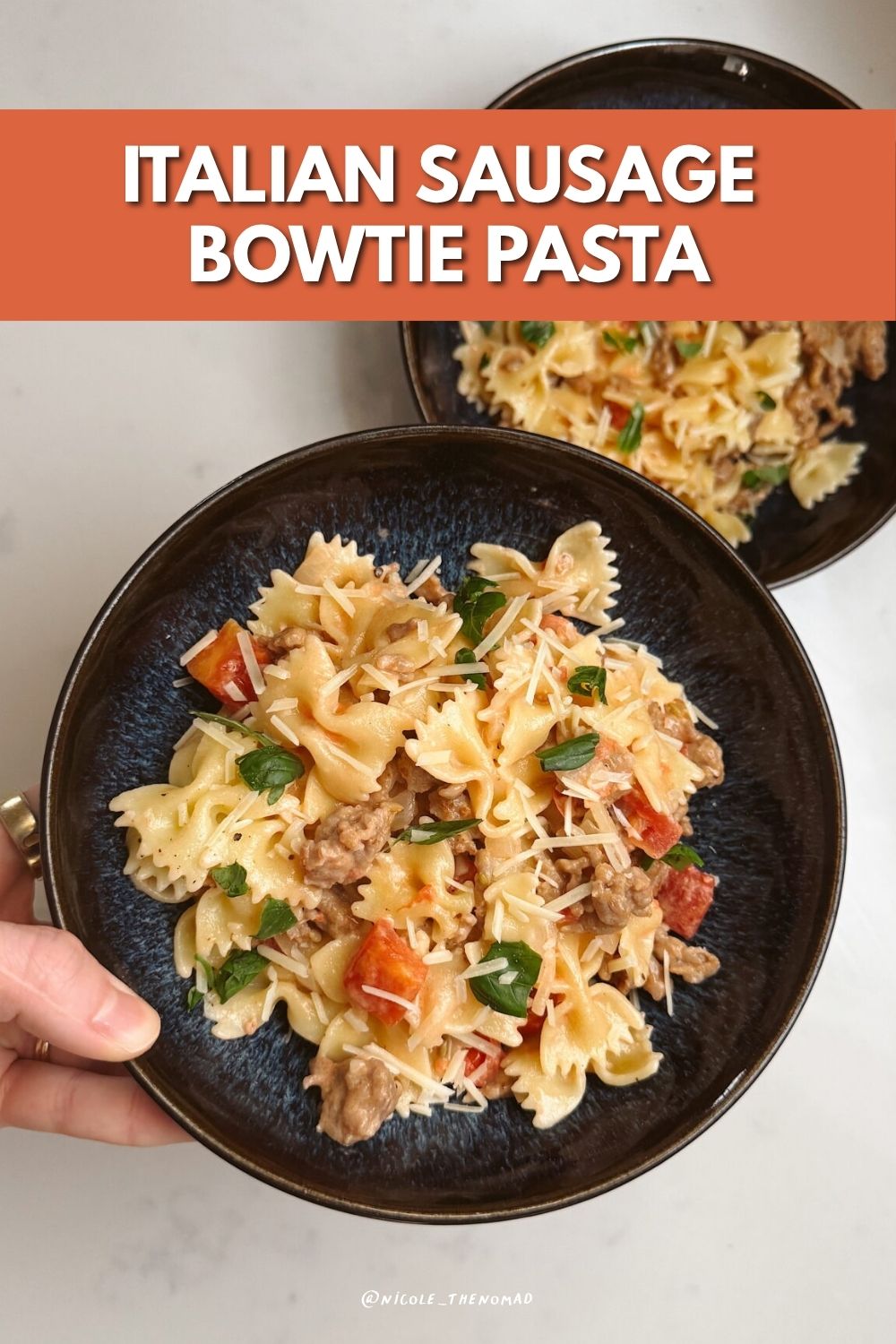 Italian sausage bowtie pasta