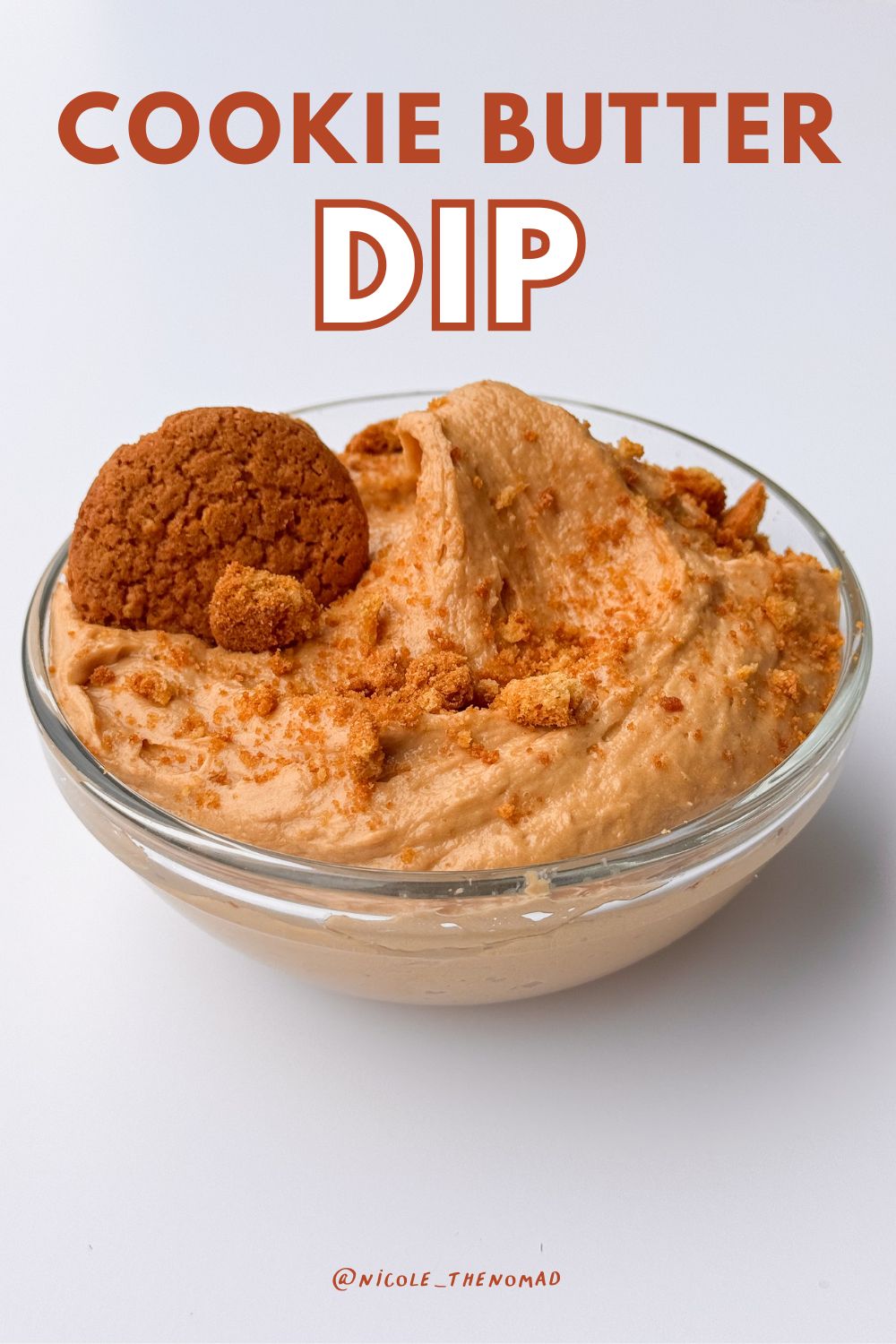 Cookie butter dip in a bowl, ready to serve