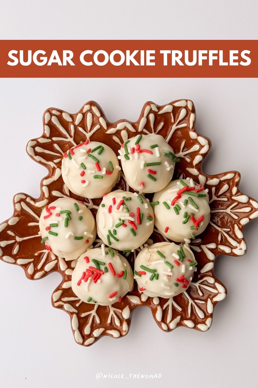 Sugar cookie truffles on a plate
