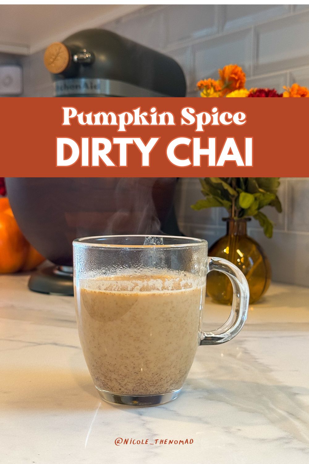 pumpkin spice dirty chai latte