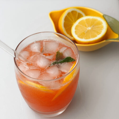 strawberry lemonade spritzer on a summer day