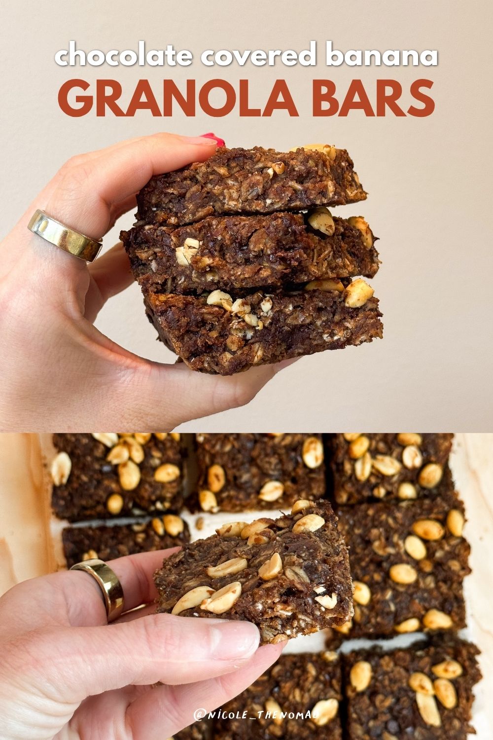 chocolate covered banana chewy granola bars