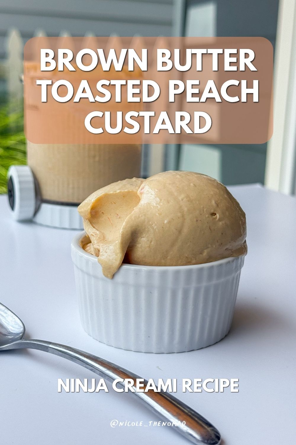 brown butter toasted peach ninja creami ice cream