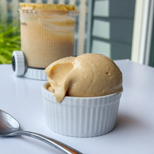 brown butter toasted peach custard
