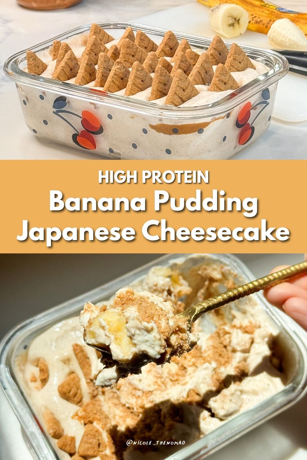 banana pudding Japanese cheesecake title