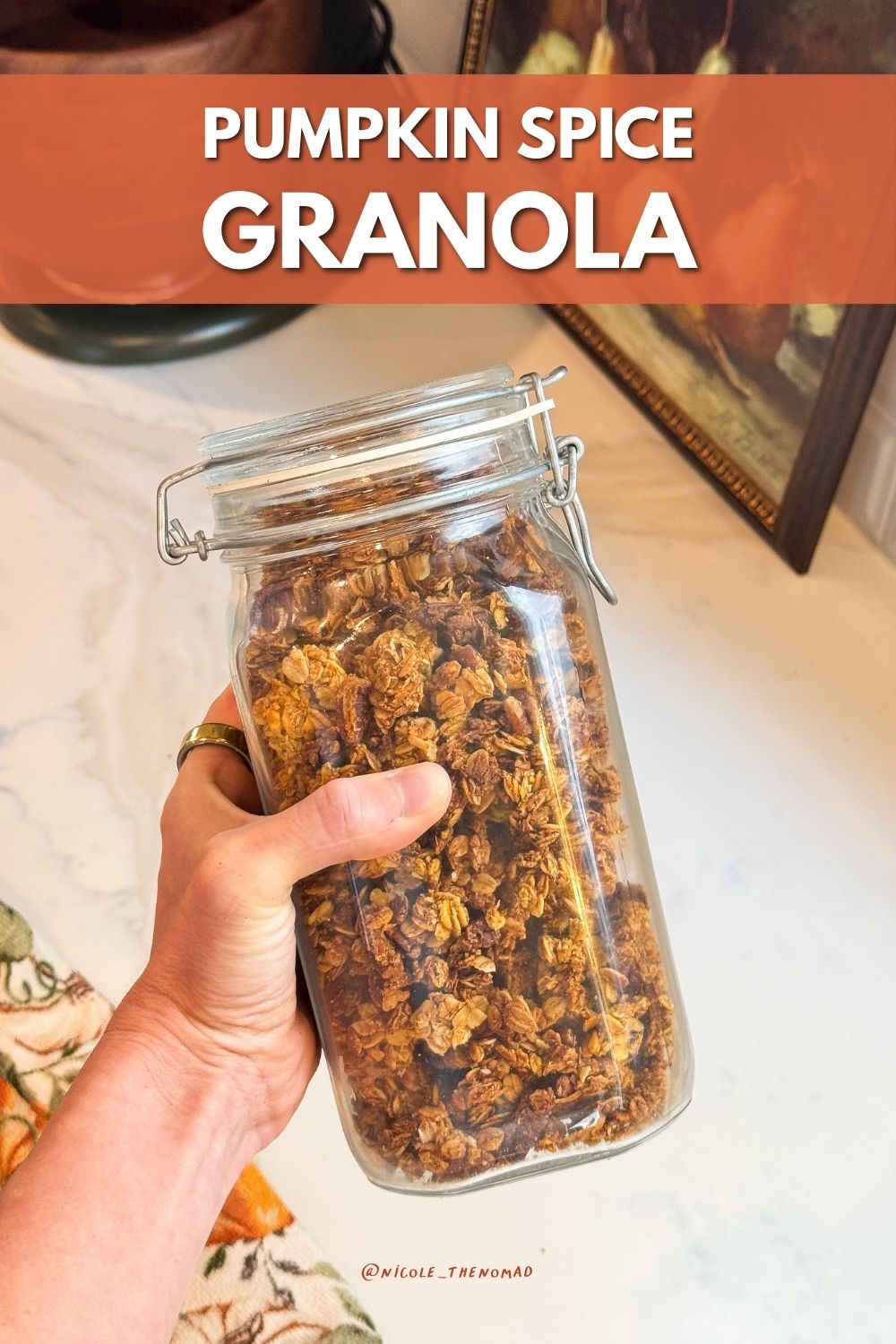 pumpkin spice granola title