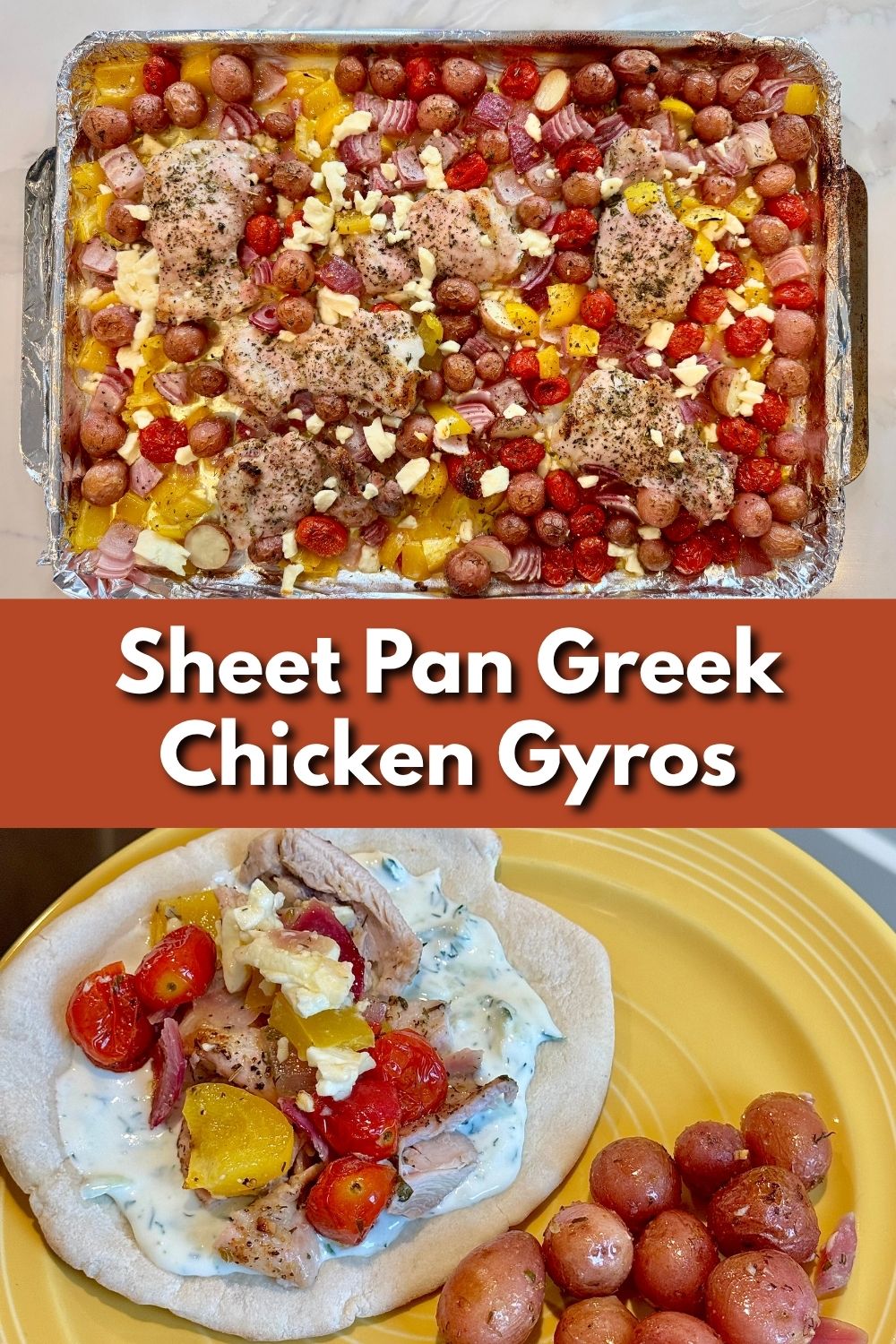 sheet pan greek chicken gyros