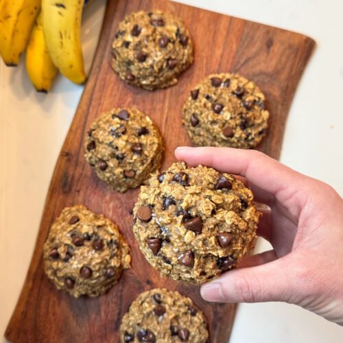 healthy banana chocolate chip breakfast cookies