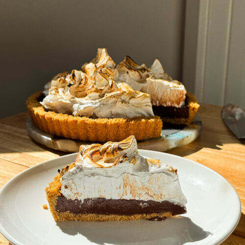 s'mores tart slice