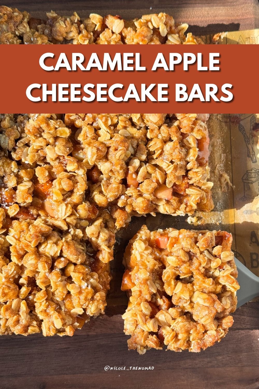 caramel apple cheesecake bars title