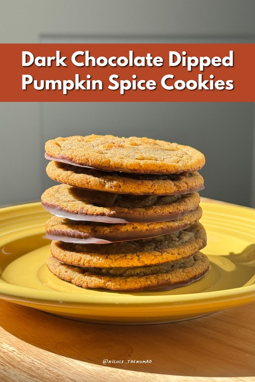 dark chocolate dipped pumpkin spice cookies