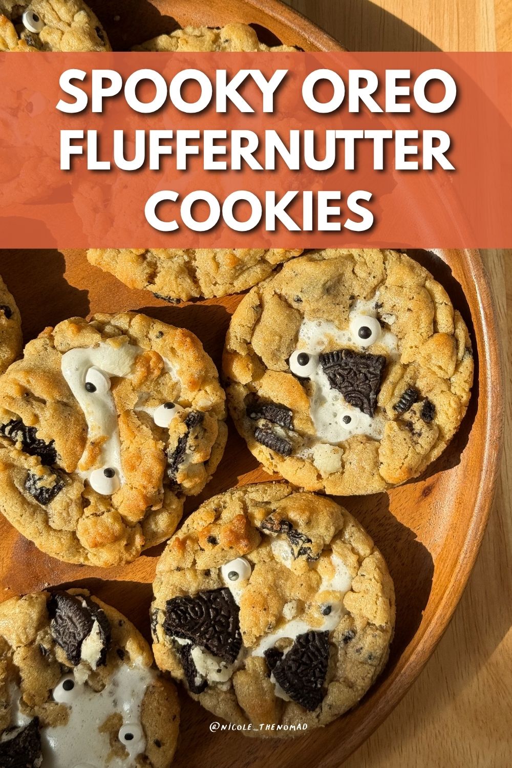 spooky oreo fluffernutter cookies title