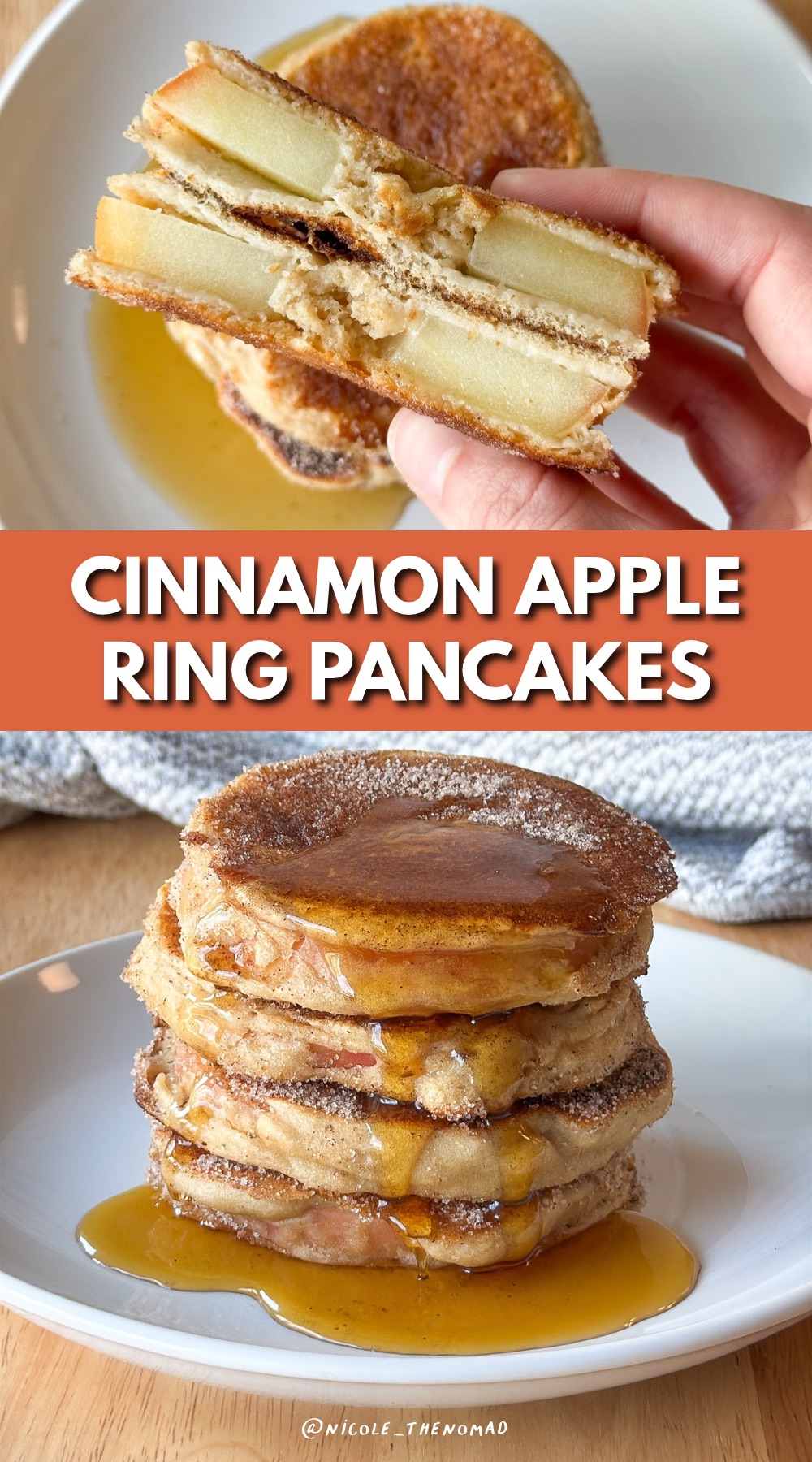 Cinnamon Apple Ring Pancakes title